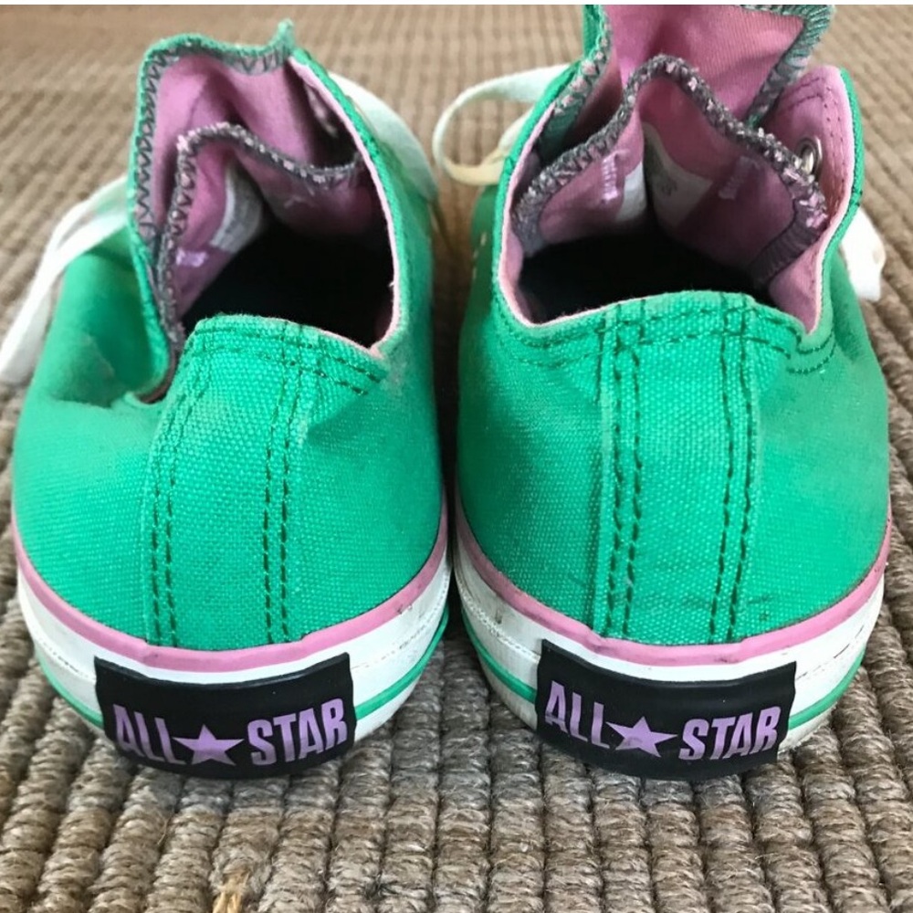 Converse All Star Low Tops | Green & Pink | Women’s 9 Men’s 7 | Retro Colorway